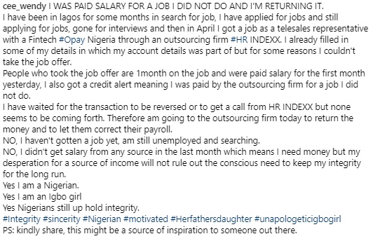 Unemployed Young Lady Returns Money A Company Mistakenly Paid Into Her Account [Photos] 9