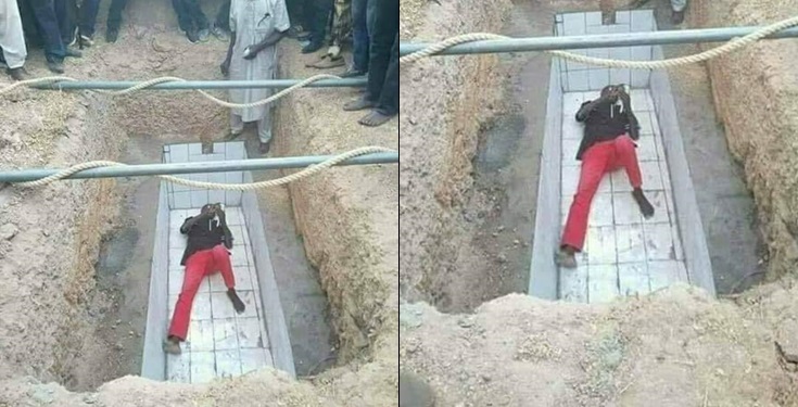 Man Lies Inside A Grave He Dug Over Incomplete Payment By Family Of Deceased [Photos] 18