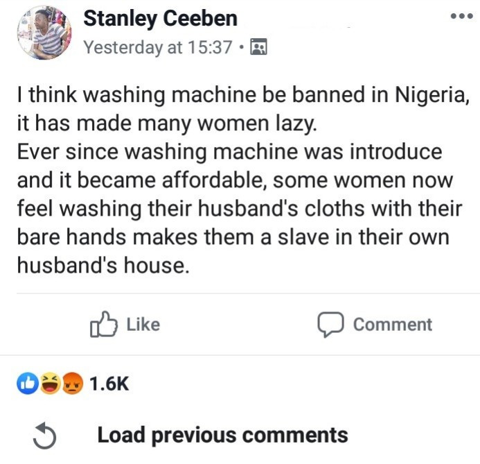 "Washing Machine Should Be Banned In Nigeria Because It's Making Women Lazy" – Man Says 2