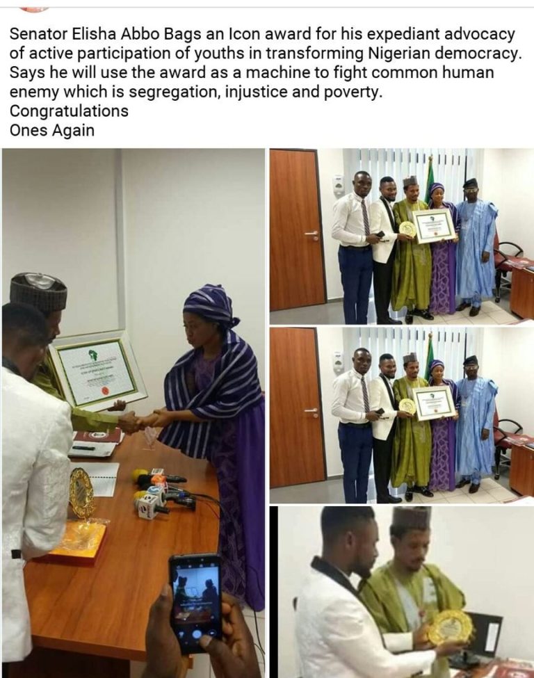 After Beating Up Nursing Mother At Sex Toy Shop, Senator Abbo Receives Award Of Excellence [Photos] 2