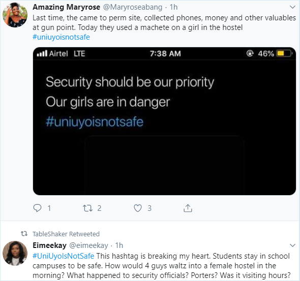 Four Gunmen Invades UNIUYO Female Hostel, Stabs A Student And Steals Valuables [Video] 5