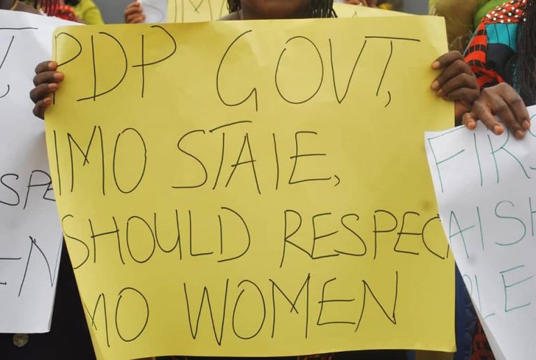 Imo Women Protest Against Governor Ihedioha Over Slapping Of Okorocha’s Daughter [Photos] 3