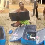 Man Caught After Stealing Plasma TV With Trolley Bag From Students Hotel In Benue [Photos] 3