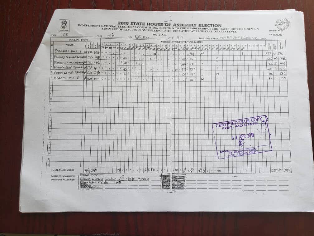 IMO: Action Alliance Asks Court To Declare Them Winners Of 2019 Oguta House Of Assembly Elections 10