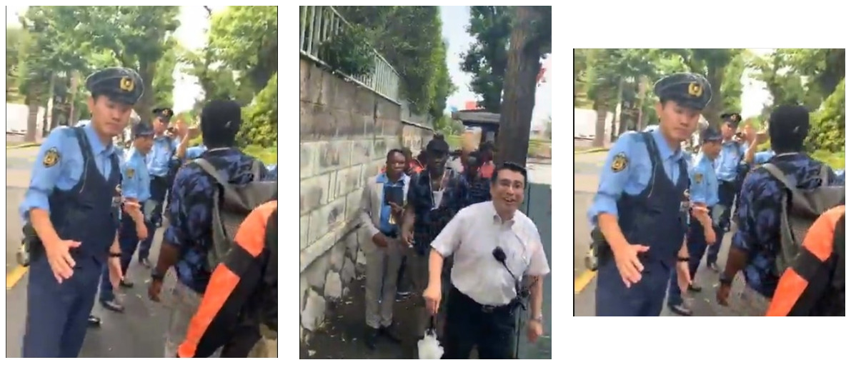 Japanese Police Blocks Protesting IPOB Members From Attacking President Buhari [Video]