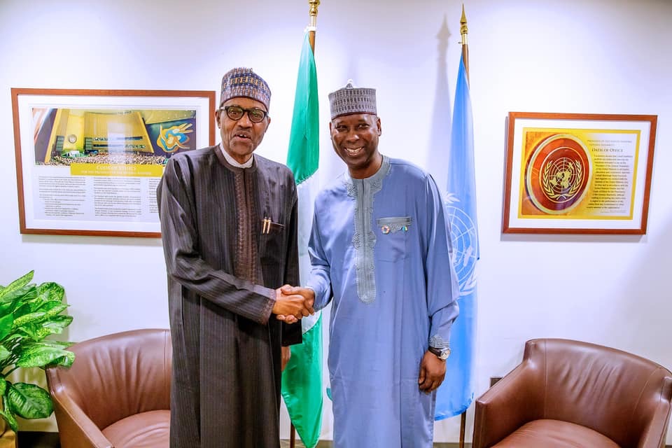"You Bear Heavy Weight On Your Shoulders," Buhari Tells UNGA President, Muhammad-Bande 18