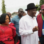 Bayelsa Election: Jonathan Expresses Disappointment As He Casts His Vote, Alongside His Wife 3