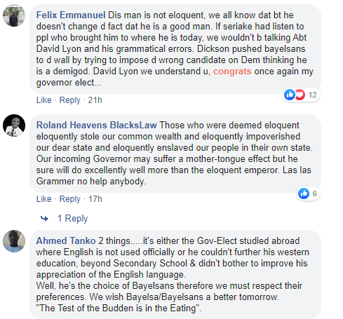 Nigerians Ridicule Bayelsa Governor-Elect, David Lyon Over His Poor Spoken English [Video] 4