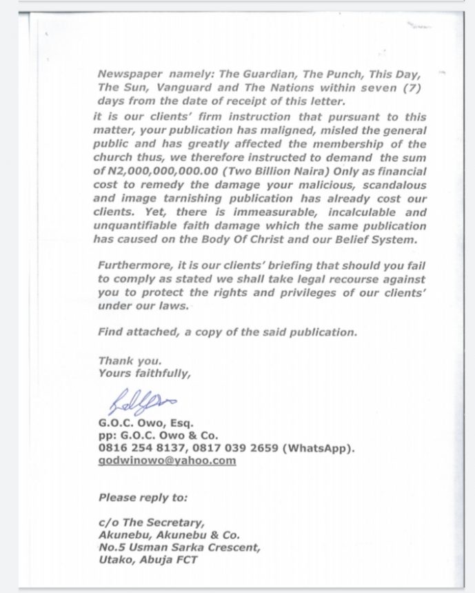 Bishop Emmanuel Esezobor debunks fake miracle allegations, gives The Nation Newspaper 7 Days to retract story 4 Bishop Emmanuel Esezobor debunks fake miracle allegations, gives The Nation Newspaper 7 Days to retract story 4
