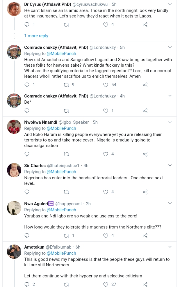 Nigerians Reacts As Borno Government Releases 1,400 Repentant Boko Haram Suspects 5