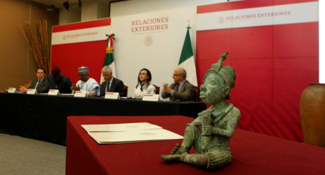 Mexico Returns Ancient Bronze Sculpture That Was Illegally Exported From Nigeria [Photos] 2