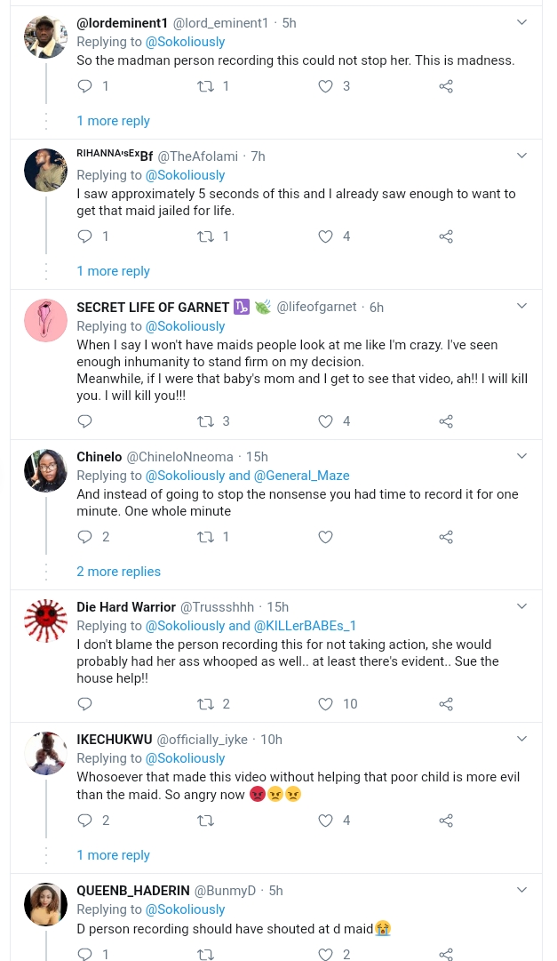 Nigerians Reacts To Heartbreaking Video Of Housemaid Physically Assaulting Her Boss' Daughter 5
