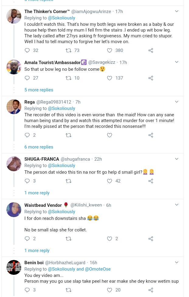 Nigerians Reacts To Heartbreaking Video Of Housemaid Physically Assaulting Her Boss' Daughter 6