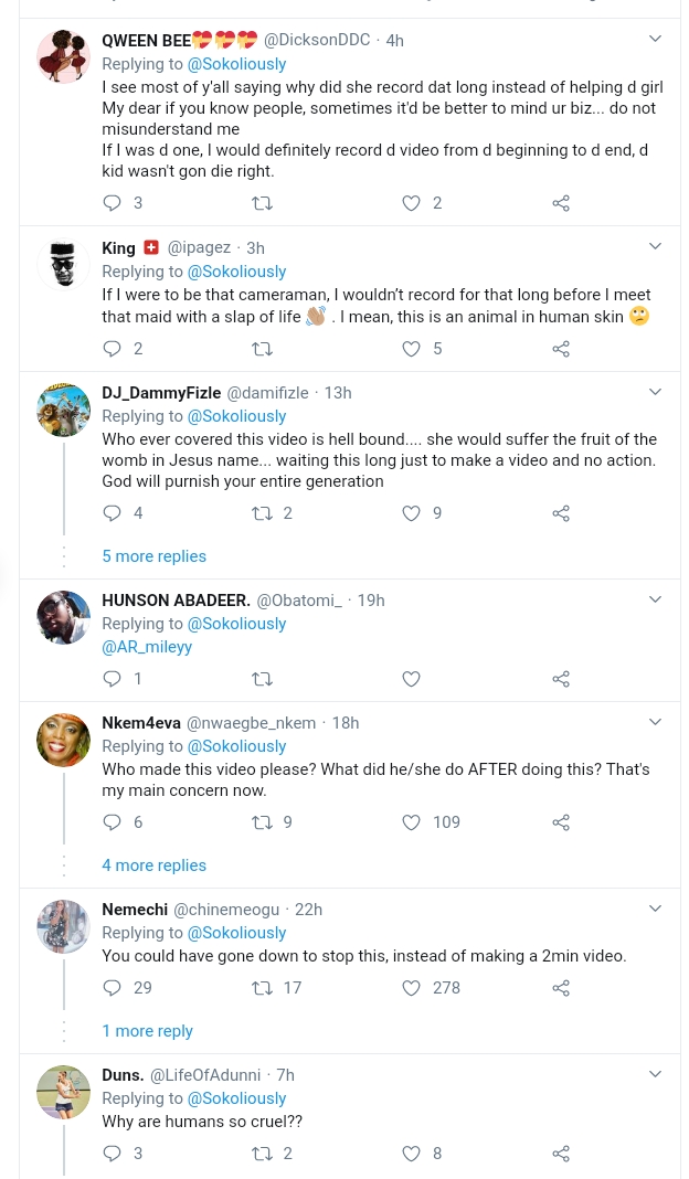 Nigerians Reacts To Heartbreaking Video Of Housemaid Physically Assaulting Her Boss' Daughter 7