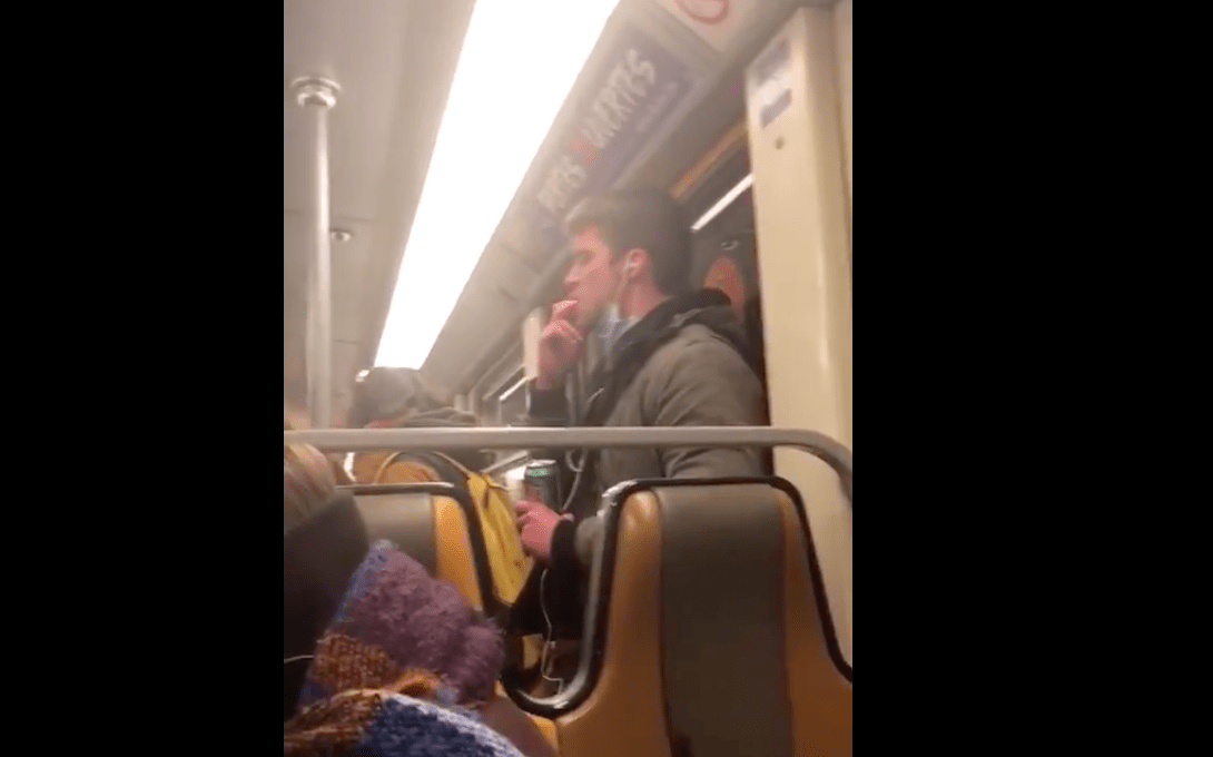 Coronavirus: Viral video of man spreading his saliva on Brussels Metro 13