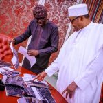 Lagos Governor, Sanwo-Olu Takes Pictures Of Abule-Ado Explosion To Buhari In Abuja [Photos] 6