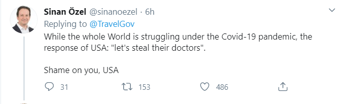 Come and apply for visa - USA taking advantage of coronavirus to steal medical workers 5