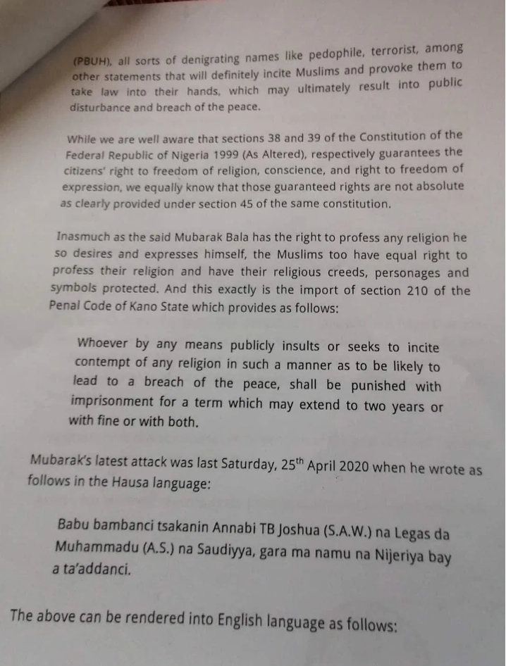 Humanist Leader, Mubarak Bala Arrested For Allegedly Insulting Prophet Muhammad On Facebook 3 Humanist Leader, Mubarak Bala Arrested For Allegedly Insulting Prophet Muhammad On Facebook 3