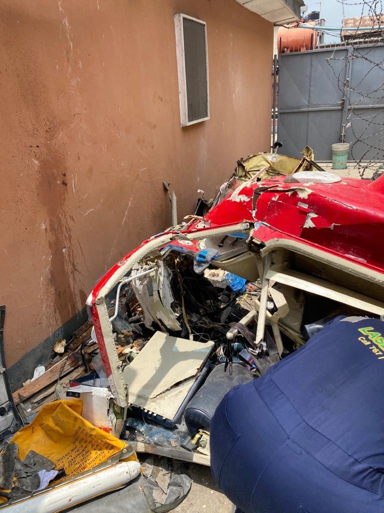 UPDATE: Photos from the scene of helicopter crash in Opebi Lagos 18 UPDATE: Photos from the scene of helicopter crash in Opebi Lagos 18