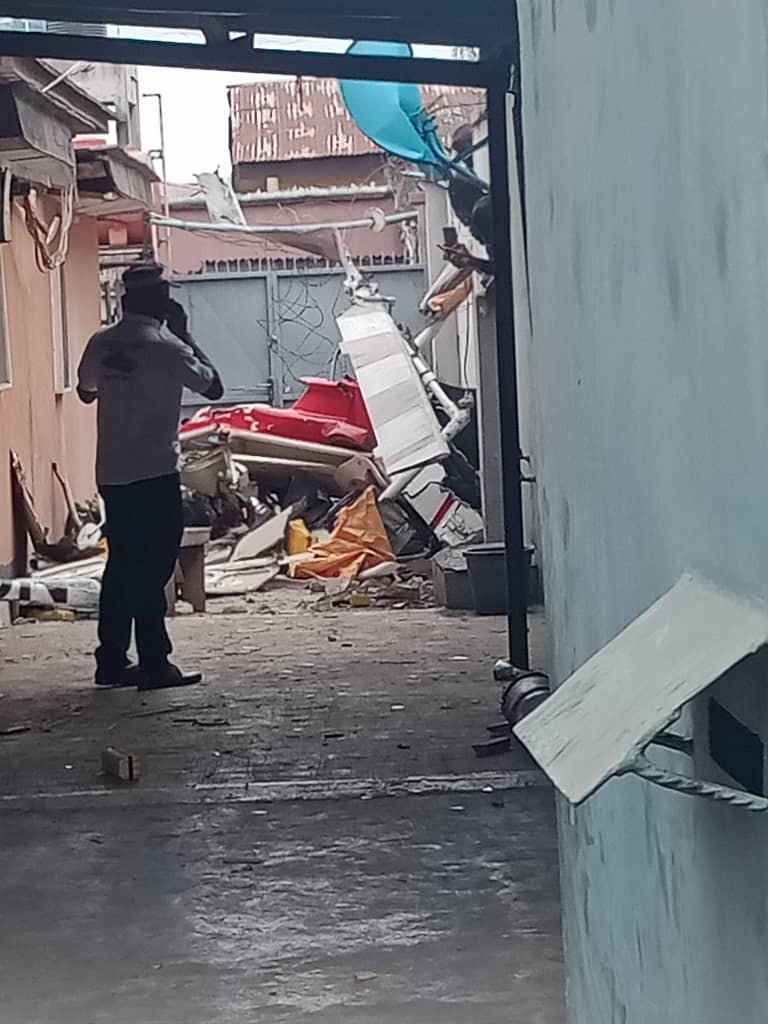 UPDATE: Photos from the scene of helicopter crash in Opebi Lagos 14 UPDATE: Photos from the scene of helicopter crash in Opebi Lagos 14