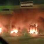 Lekki-Ikoyi Toll Gate On Fire As #EndSARS crises in Lagos worsens despite curfew 2