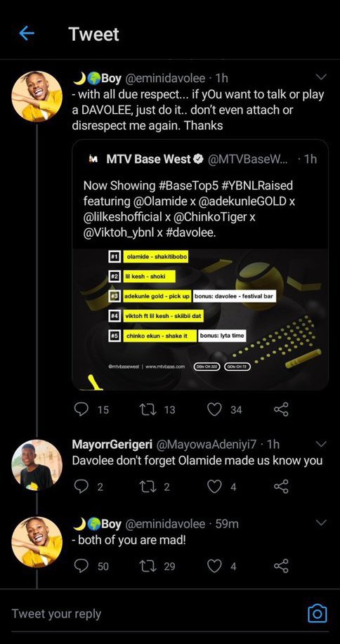 Nigerians Reacts As Former YBNL Rapper, Davolee Calls Olamide A 'Mad Man' 2