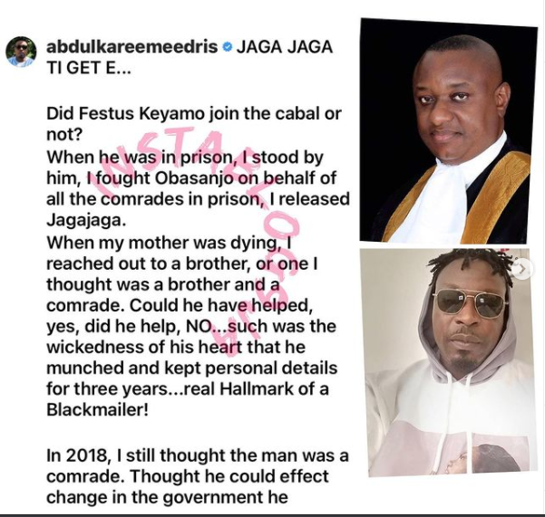 Festus Keyamo And Eedris Abdulkareem Fights Dirty Over ‘JagaJaga Reloaded’ 7