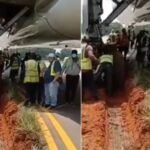 Ethiopian Airplane Gets Stuck In Mud After Skidding Off Runway At Lagos Airport [Video] 4