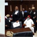 Anambra Ex-Governor Storms Abuja High Court For Nnamdi Kanu’s Trial [Photos]