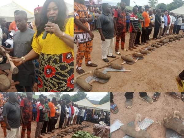 Cross River LG Chairman Empowers Constituents With One Tuber Of Yam, Hoe And Cutlass
