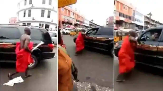 Angry Husband Attacks Man On The Road With Cutlass For Allegedly Sleeping With His Wife [Video]