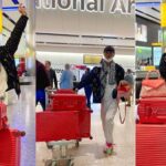 Nigerian Crossdresser, James Brown Ditches Female Clothing As He Flies To London [Video]