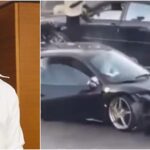 Burna Boy Involved In Ghastly Accident, Crashes His $282,000 Ferrari In Lagos [Video]