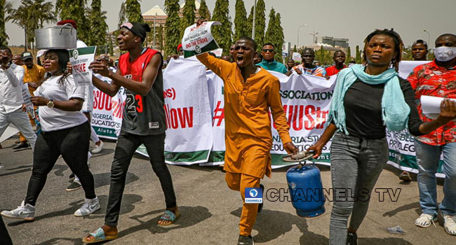"End ASUU Strike Permanently Now" - Nigerian Students Protest In Abuja [Photos]