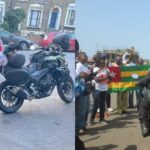 London To Lagos Biker, Kunle Adeyanju Receives Amazing Reception In Lome, Togo