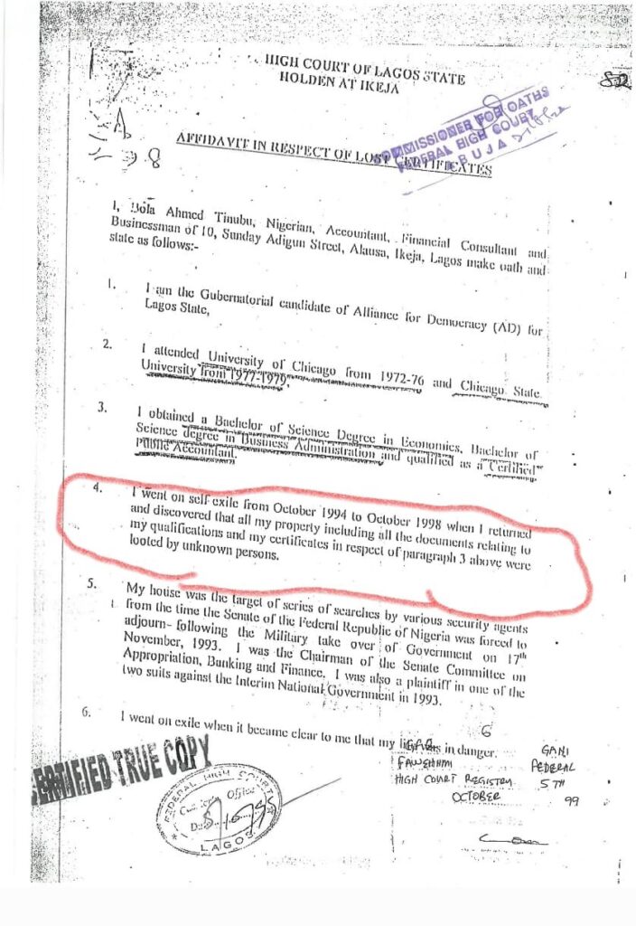 "I Didn’t Attend Primary & Secondary Schools, My University Certificates Stolen By Unknown Soldiers" - Tinubu Tells INEC 3 "I Didn’t Attend Primary & Secondary Schools, My University Certificates Stolen By Unknown Soldiers" - Tinubu Tells INEC