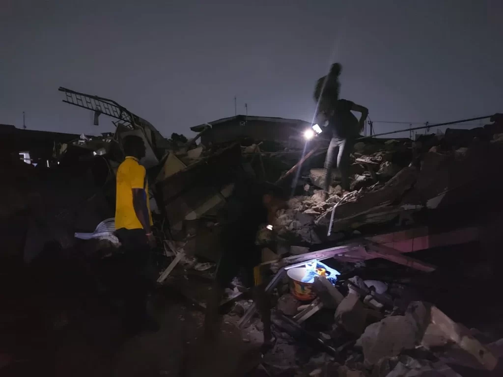 One Escapes Death As Two-Storey Building Collapses In Lagos