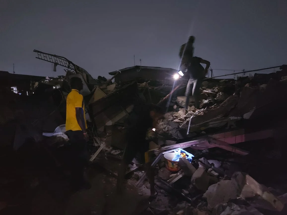 One Escapes Death As Two-Storey Building Collapses In Lagos