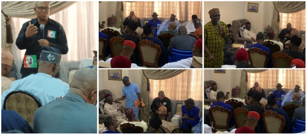 Peter Obi Meets Afenifere Leader Ayo Adebanjo, Southern And Middle-Belt Leaders