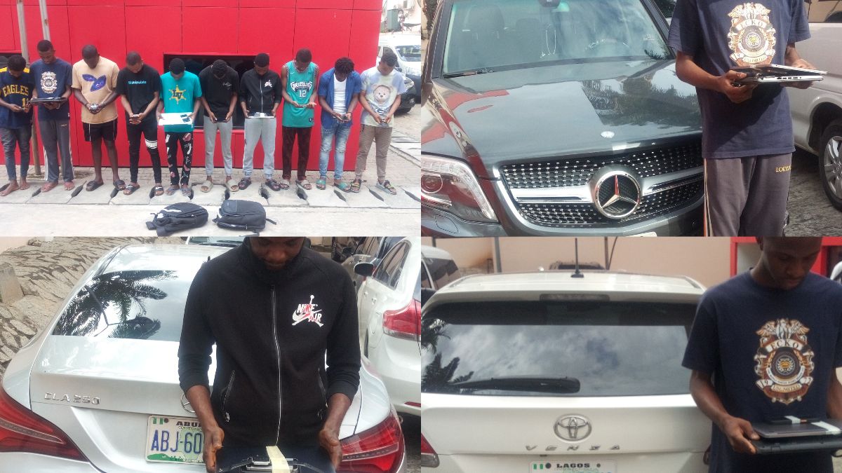 3 Luxury Cars, iPhones, Laptops Recovered From 10 'Yahoo Boys' In Abuja 4