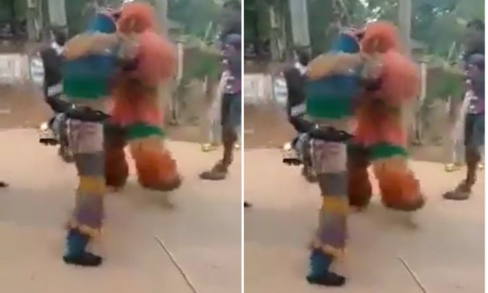 Masquerades Caught On Camera Fighting Publicly Over A Disagreement [Video]