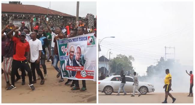 Police Disperse Peter Obi's Supporters With Teargas In Ebonyi [Video]