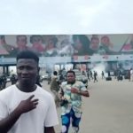 #EndSARSMemorial: Mr Macaroni, Falz Present As Police Teargas Youths At Lekki Tollgate