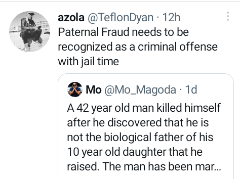 Man Commits Suicide After Discovering He's Not Biological Father Of His 10-Year-Old Daughter