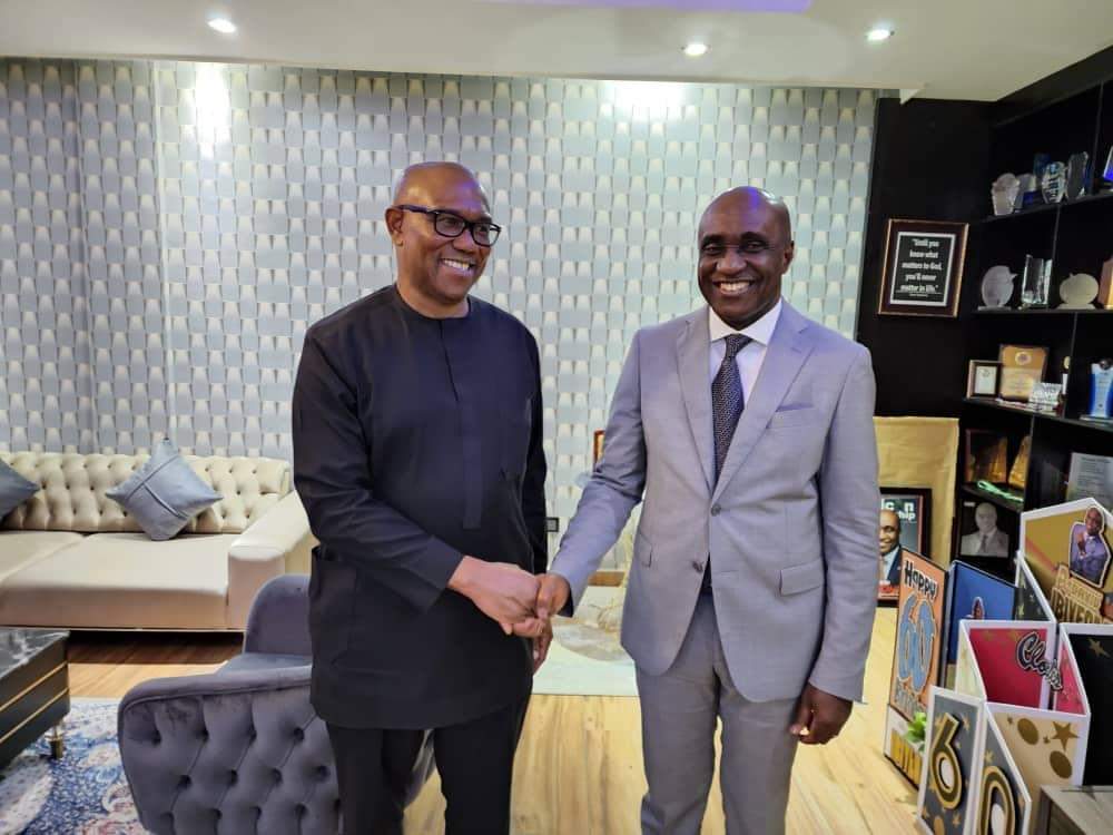 2023: Peter Obi Meets Pastor Ibiyeomie, Discusses Three Core Values He Advocate For