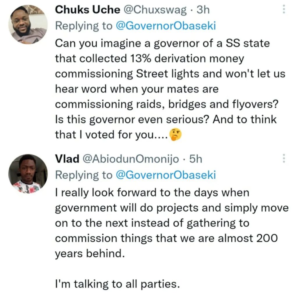 Outrage As Governor Obaseki Holds Ceremony To Commission Street Lights In Edo