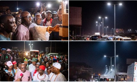 Outrage As Governor Obaseki Holds Ceremony To Commission Street Lights In Edo