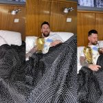 Messi Sleeps With World Cup Trophy In Bed After Triumphant Return To Argentina [Photos]