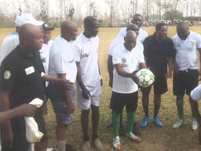 Tinubu Mocked As Obasanjo Scores Hat-Trick At His Alma Mater's Novelty Match [Video]