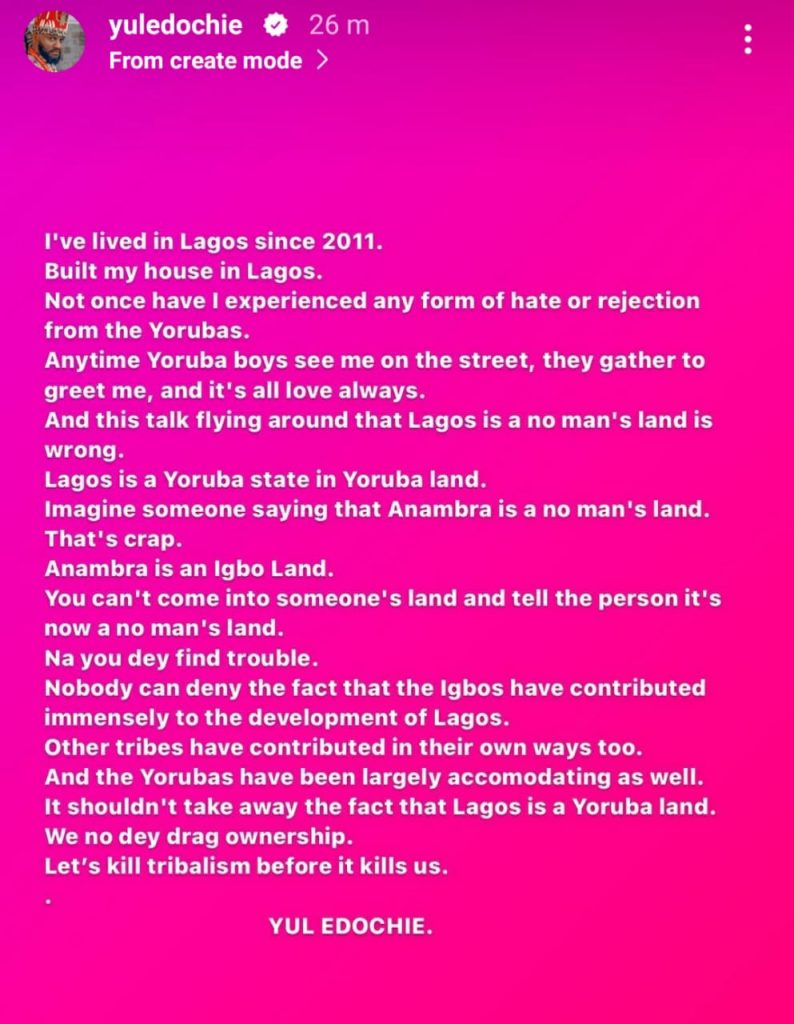 "We No Dey Drag Ownership" - Yul Edochie Speaks On Lagos Being No Man’s Land 2 "We No Dey Drag Ownership" - Yul Edochie Speaks On Lagos Being No Man’s Land